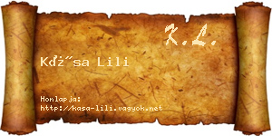Kása Lili névjegykártya
